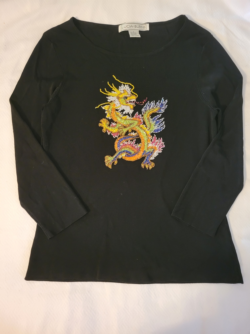 Lucia Burns Black Dragon  Long Sleeve Top